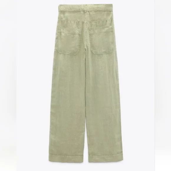 Zara Wide Leg 100% Linen  Pants - Picture 6 of 9